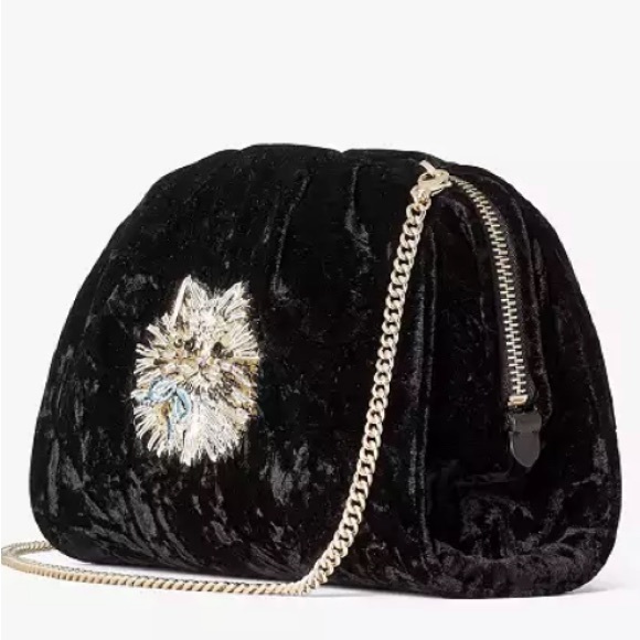 Kate Spade NWT Party Velvet Cat Clutch - Picture 3 of 14